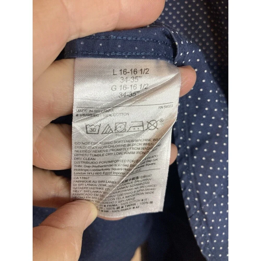 Banana Republic Men's Dress Shirt L Long Sleeve Non Iron Slim Fit Button Preppy